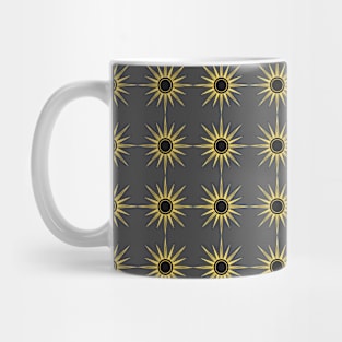 Golden and Black Sun Pattern Mug